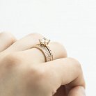 Золотое помолвочное кольцо с фианитами к05796 от ювелирного магазина Оникс - 3