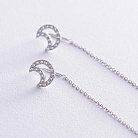 Золоті сережки - протяжки "Місяць" з діамантами 322591121 от ювелирного магазина Оникс - 2