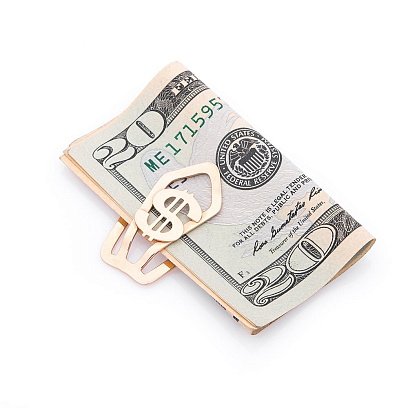 Золотой зажим для денег "$" заж00003д №3