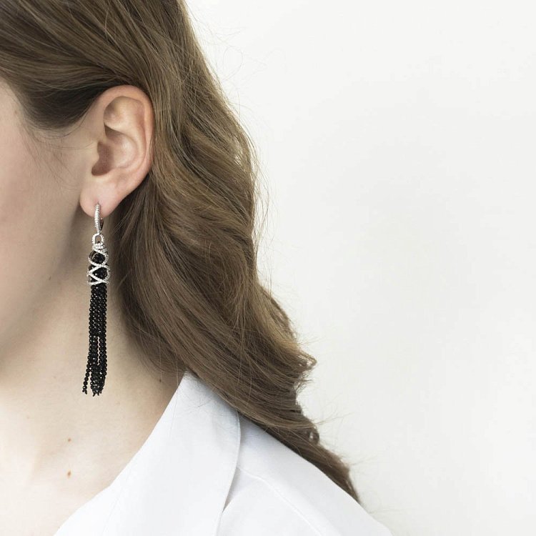 Срібні сережки з фіанітами 122400 від ювелірного магазину Онікс - 3