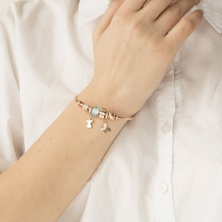 Золотой браслет с фианитами б03399 от ювелирного магазина Оникс - 2