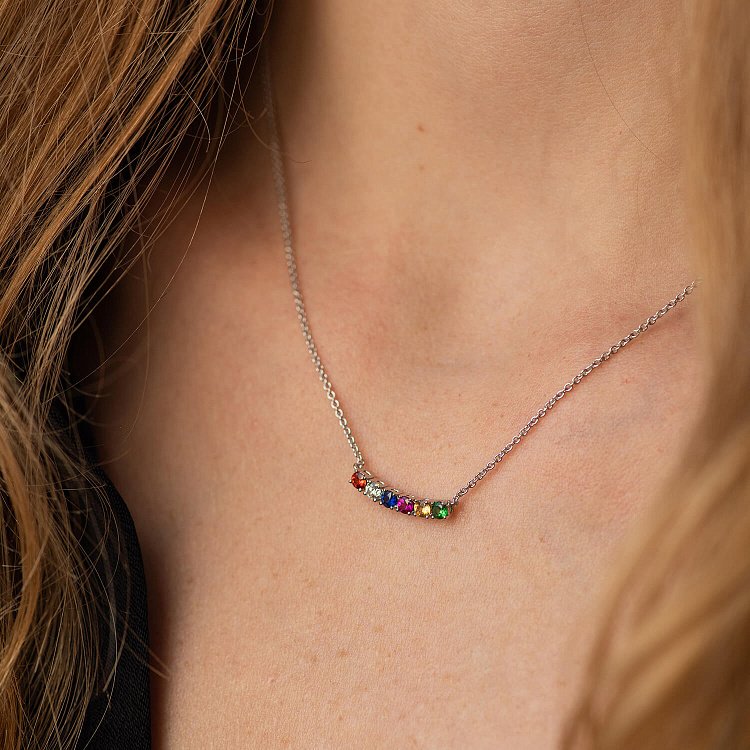 Золотое колье с бриллиантами и разноцветными сапфирами колб0125gm от ювелирного магазина Оникс