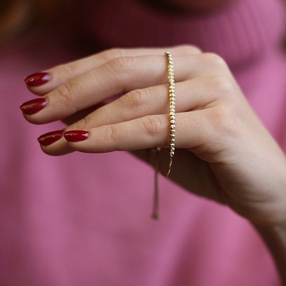 Кульковий браслет з жовтого золота б04301 №8