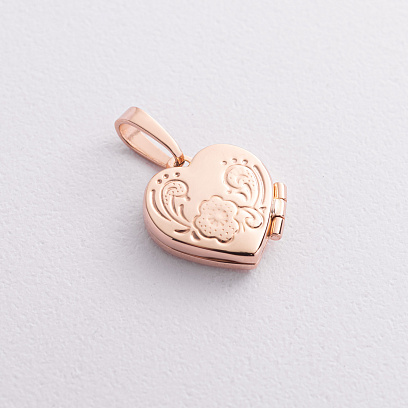 Золотой кулон "Сердце" для фотографии п01617