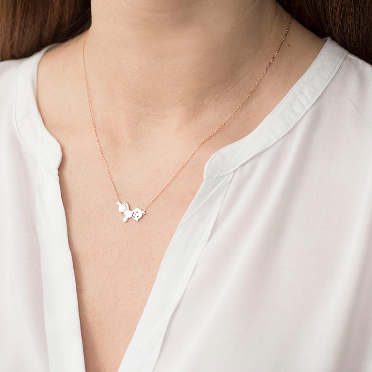 Золотое колье "Младенец"(фианит) кол01238 от ювелирного магазина Оникс