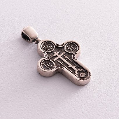 Серебряный православный крест "Голгофский" (чернение) 13364