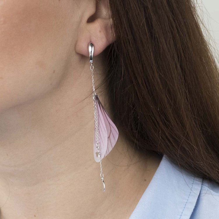 Серебряные серьги "Крылья бабочки" и подвески 122137 от ювелирного магазина Оникс - 1