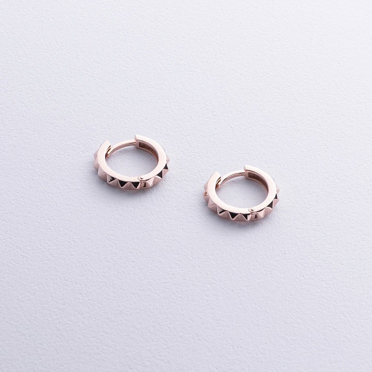 Сережки - кільця "Mona" у червоному золоті с08861 від ювелірного магазину Онікс - 2