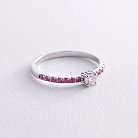 Золотое кольцо с бриллиантом и рубинами кб0473di от ювелирного магазина Оникс - 2
