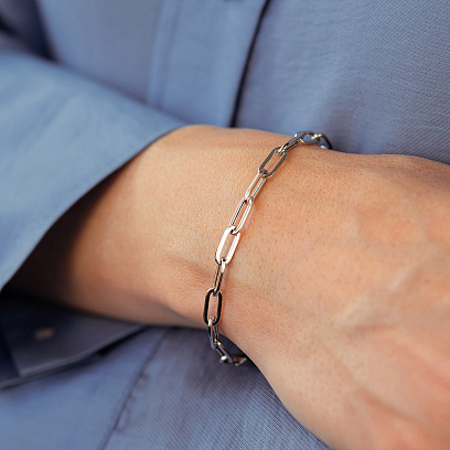 Браслет "Цепочка" в белом золоте б05644 №10