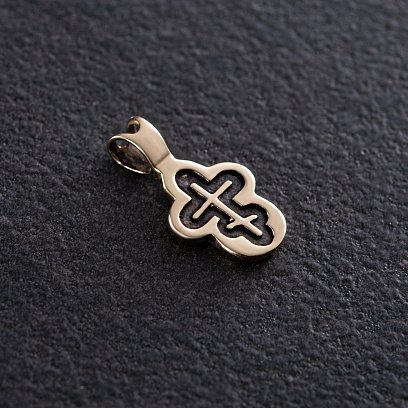 Детский крестик в желтом золоте п03789 №3