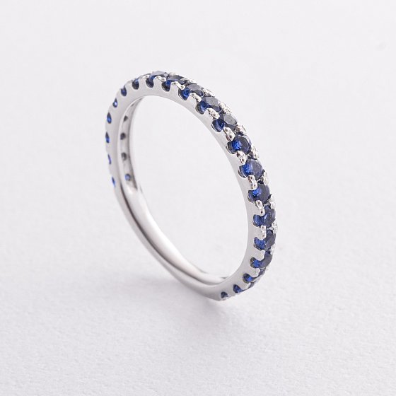 Серебряное кольцо с синими сапфирами 1901/1р-HSPH