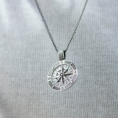 Серебряный кулон "Роза ветров" 7330 №4