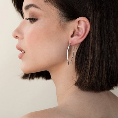 Серебряные серьги "Клео" с фианитами 4991 №10