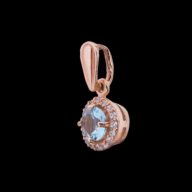 Золотая подвеска с топазом и фианитами п489 от ювелирного магазина Оникс - 3