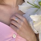 Серебряное кольцо "Гвоздик" с фианитами 112196 от ювелирного магазина Оникс - 2
