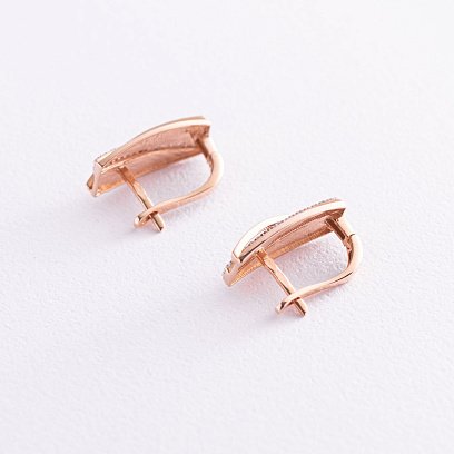 Золотые серьги с фианитами с04610 №4