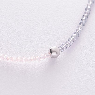 Серебряное колье "Шарик" с хрусталем 908-01487 №3