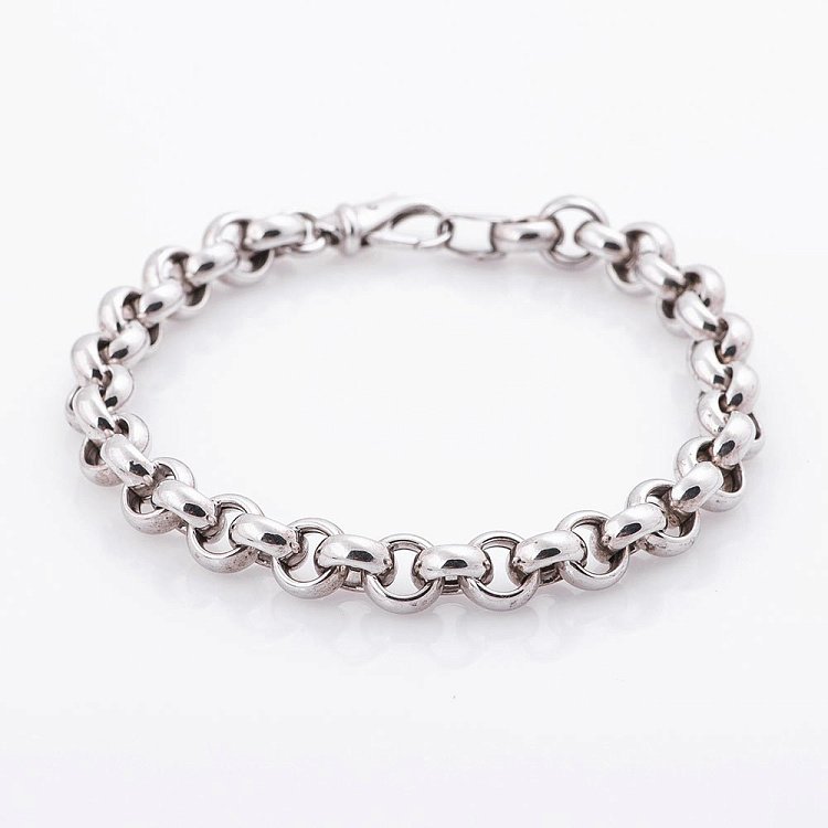 Мужской серебряный браслет "Якорное" плетение 14533 от ювелирного магазина Оникс