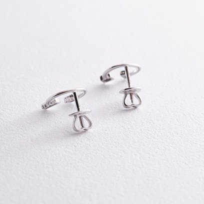 Сережки - пусети "Дарсі" у білому золоті с08317 №4