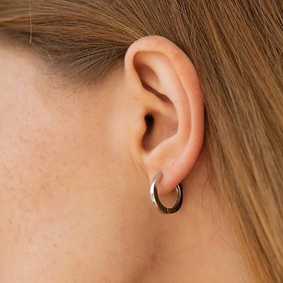 Серьги-кольца в белом золоте с08731 №5