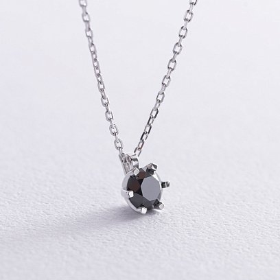 Кольє у білому золоті з чорним діамантом 736131122