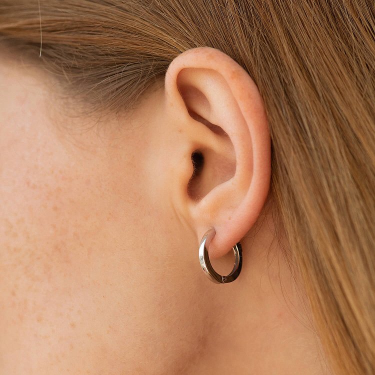 Серьги-кольца в белом золоте с08731 от ювелирного магазина Оникс - 4