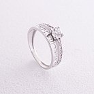 Золотое помолвочное кольцо  "Я люблю тебя" с фианитами к07142 от ювелирного магазина Оникс - 5