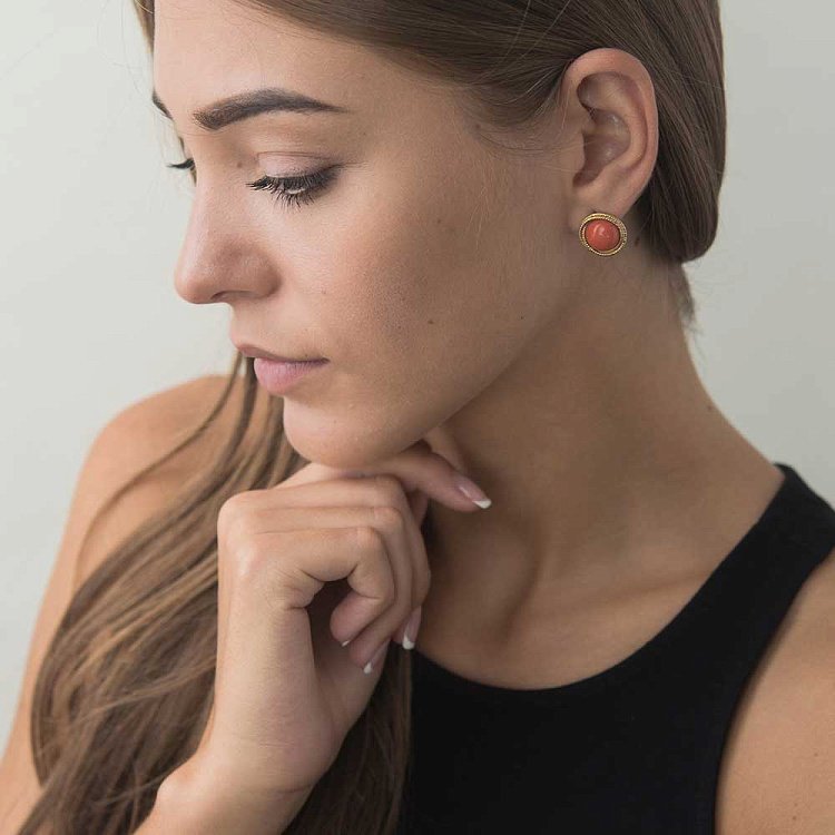 Золоті сережки з коралами c1880178 від ювелірного магазину Онікс - 3