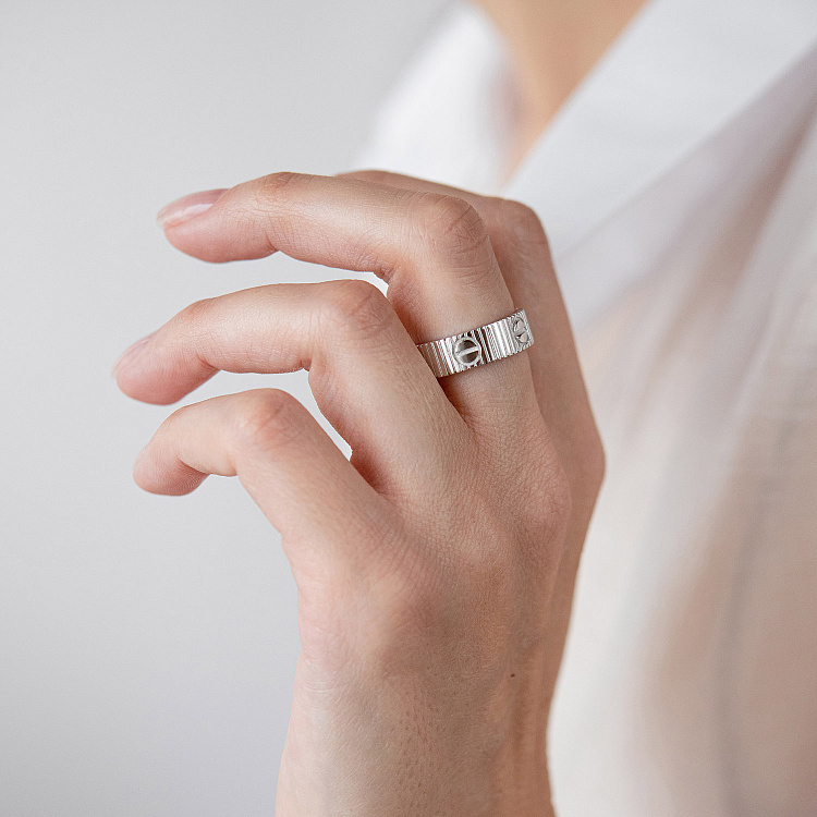 Каблучка "Love" у білому золоті к08423 від ювелірного магазину Онікс - 5