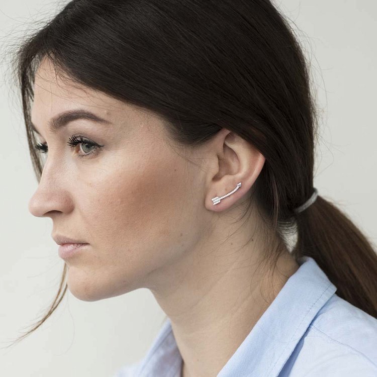 Срібні сережки 122118 від ювелірного магазину Онікс - 1