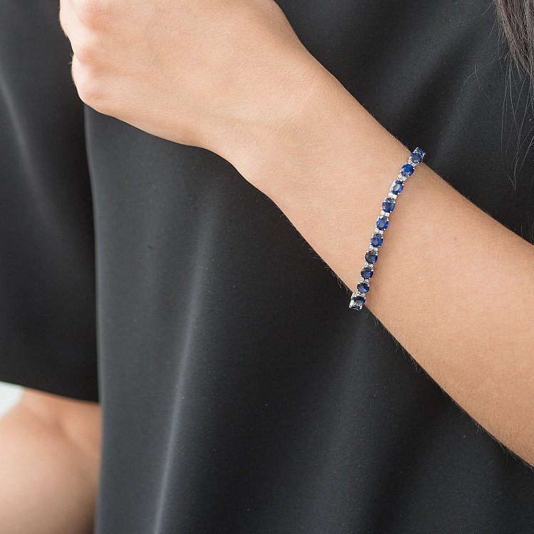 Золотий браслет з діамантами і сапфірами бб0011gl від ювелірного магазину Онікс - 4