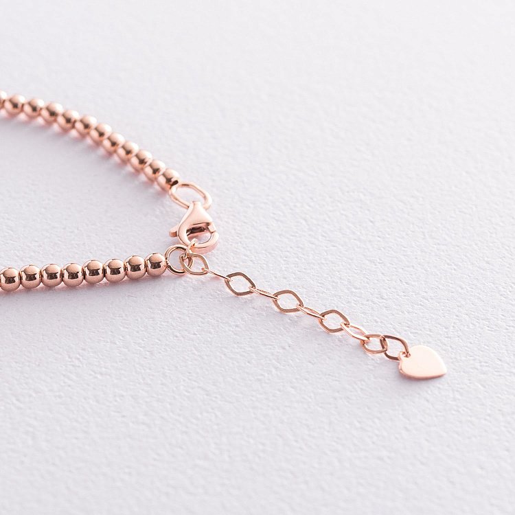 Золотой шариковый браслет "Клевер" б04707 от ювелирного магазина Оникс - 2