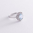Серебряное кольцо с голубым топазом и фианитами 111458 от ювелирного магазина Оникс - 2