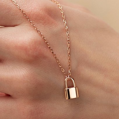 Кольє "Замочок" в червоному золоті кол01890 №9