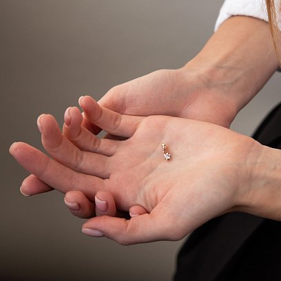 Золотая подвеска с фианитом п03145 №2