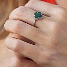 Серебряное кольцо "Клевер" (малахит) 112562 от ювелирного магазина Оникс - 1