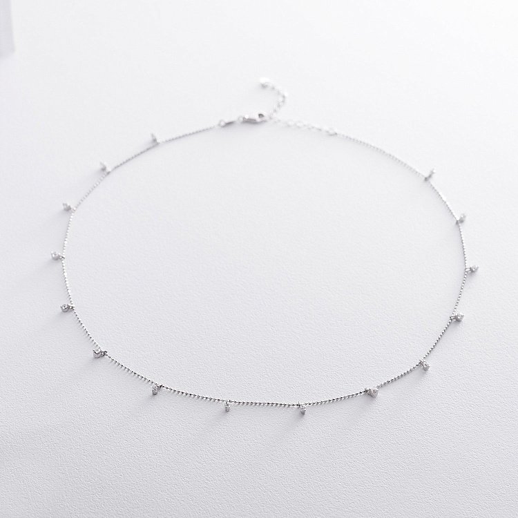 Золотое колье с фианитами кол01517 от ювелирного магазина Оникс