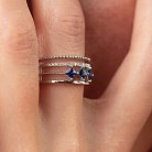 Золотое кольцо с бриллиантами и сапфирами кб0430nl от ювелирного магазина Оникс - 5