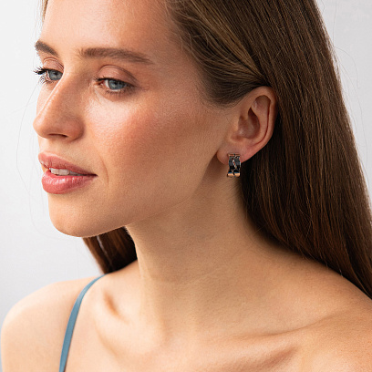 Сережки "Merry" у білому золоті с09424 №4