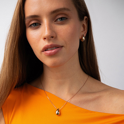 Сережки "Megan" у червоному золоті с09568 №8