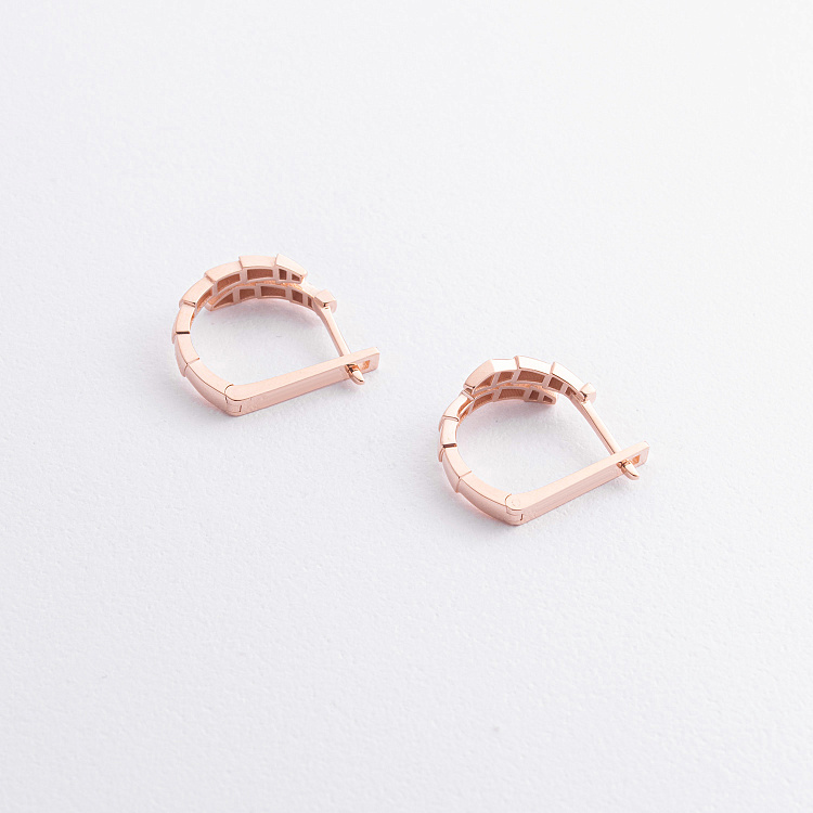 Серьги "Змеи" в красном золоте с09456 от ювелирного магазина Оникс - 1