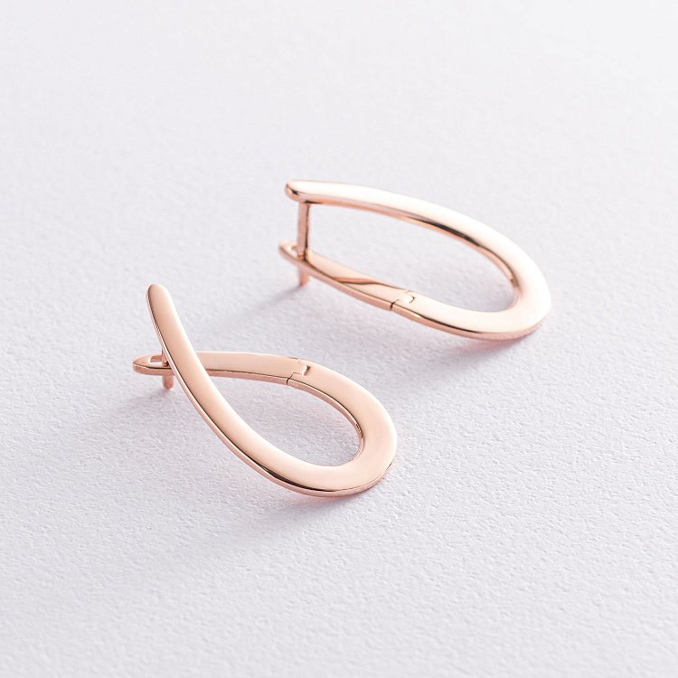 Золотые серьги "Капельки" с07410 от ювелирного магазина Оникс - 3