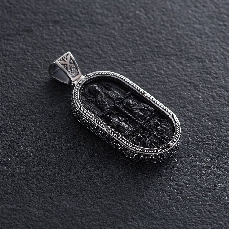 Срібний кулон "Миколай Чудотворець. Отче наш" (ебенове дерево) 1182 від ювелірного магазину Онікс - 9