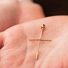 Золотой крестик с бриллиантами пкит117 от ювелирного магазина Оникс - 4