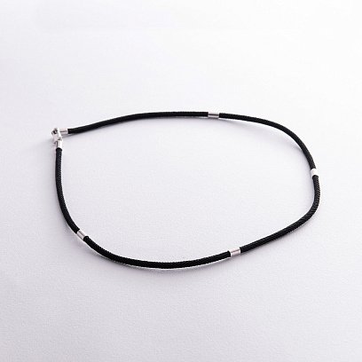 Шелковый шнурок с серебряной застежкой 661 №5