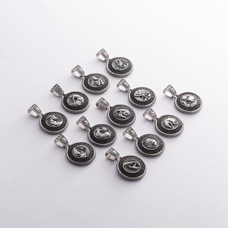 Срібний кулон "Знак зодіаку Лев" з ебеном 1041лев від ювелірного магазину Онікс - 2