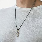 Серебряный крест с позолотой "Распятие. Ангел Хранитель" 132499 от ювелирного магазина Оникс - 1