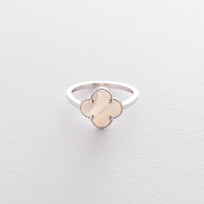 Каблучка "Конюшина" в білому золоті к06326