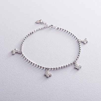 Серебряный браслет с бабочками (фианит) 141336 №6
